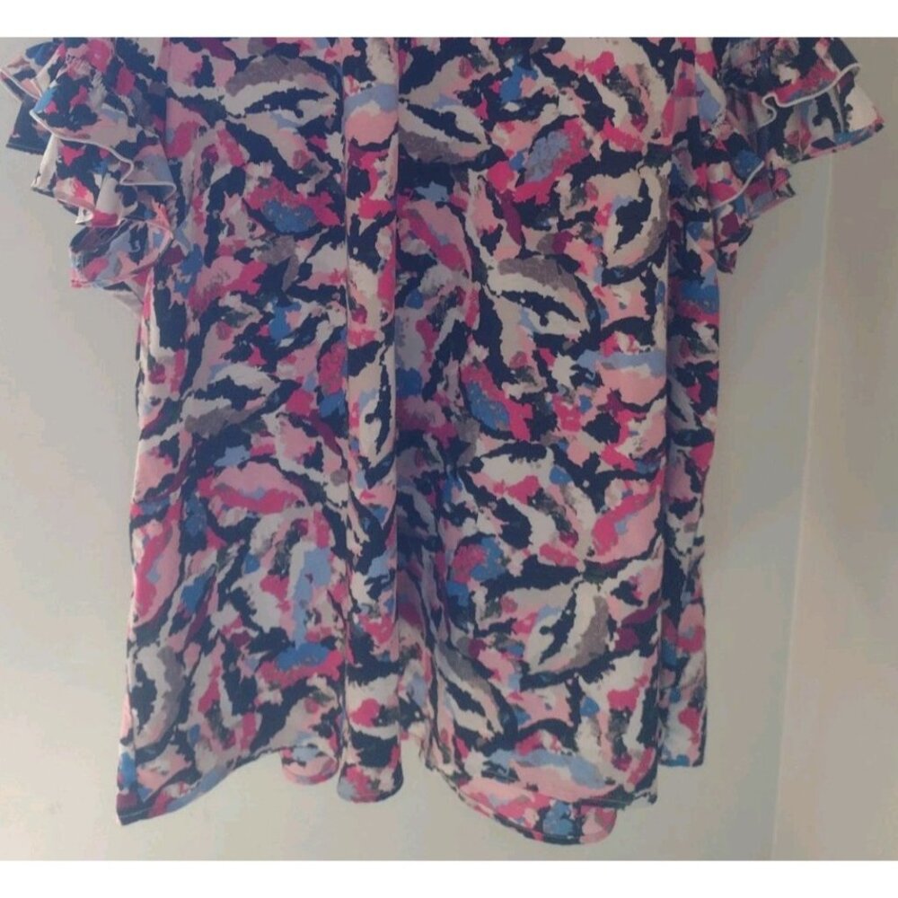 Lane Bryant Colorful Abstract Ruffle Blouse - Picture 4 of 10